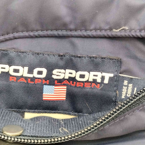 ポロスポーツラルフローレン POLO SPORT RALPH LAUREN 90s ロゴ刺繍 リバーシブルダウンジャケット 裾ドローコード メンズ import:L